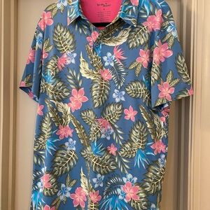 Birdies Tropical Blue Floral Men's Shirt